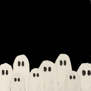 a group of ghost standing next to each other Halloween Widget Ideas Ipad Spooky, Simple Halloween Desktop, Spooky Ipad, Spooky Ipad Background, black