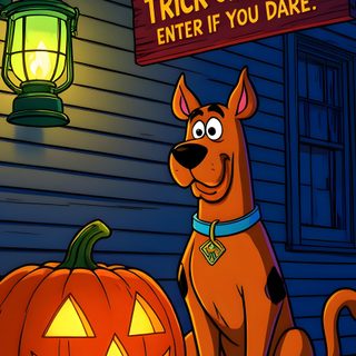 a cartoon dog sitting next to a jack - o'- lantern and a trick or treat sign Scooby Doo Halloween Iphone Scooby Doo Fall, Scooby Doo Halloween Iphone, Halloween Cartoon, dark slate gray