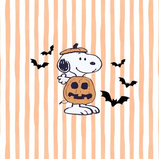 a dog with a pumpkin on it's chest and bats in the background Preppy Halloween Snoopy Iphone Aesthetic Halloween, Iphone Halloween Aesthetic, Ipad Halloween Aesthetic, floral white
