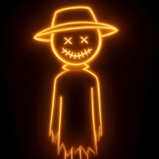 a neon drawing of a person wearing a hat and standing in the dark with an evil look on his face Cute Halloween For Boys Backgrounds For Your Phone, Halloween Iphone, Halloween Backgrounds, Halloween, black