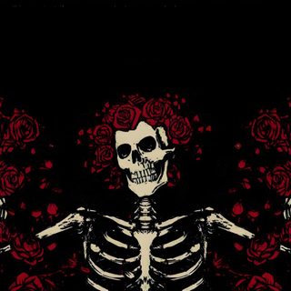 a skeleton with roses in the background Halloween Skull For Desktop Roses Pc, Banner Skull, My Computer, Pc Rock, Skull Laptop Aesthetic, black