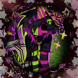 a digital painting of a cat with stars on it Scenecore Halloween dark slate gray