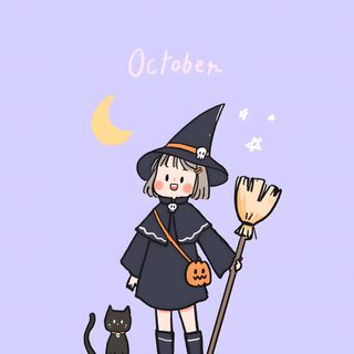 Cute Wallpapers October, October Cute Wallpaper, Cute October Wallpaper, Cute October, Sibbil Wallpaper Month November, Cute Witch Wallpaper, October Cartoon, Sibbil Wallpaper Month, Cute Cat Witch Halloween Cute Girl Cute October, October Cute, Sibbil Month November, Cute Witch, October Cartoon, lavender