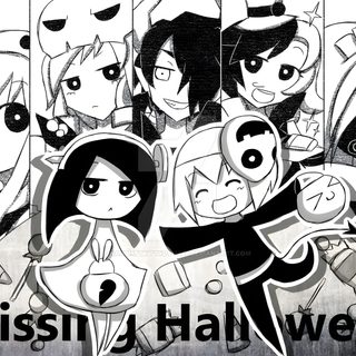 some cartoon characters with the words missi and hallween in front of them Missing Halloween Missing Halloween Fanart, Missing Halloween Matching Icons, Missing Halloween, gainsboro