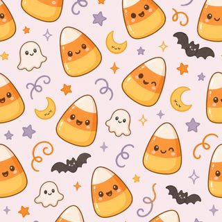 a pattern with candy and bats on a pink background Halloween Candy Design Pastel Candy, Halloween Boo, Pastel, Halloween, linen