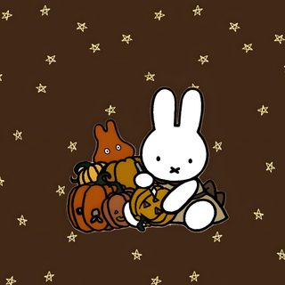 an image of a rabbit and other animals on a brown background with stars in the sky Miffy Halloween Fall Theme, Miffy Thanksgiving, Miffy Christmas Desktop, Miffy Christmas, dark slate gray