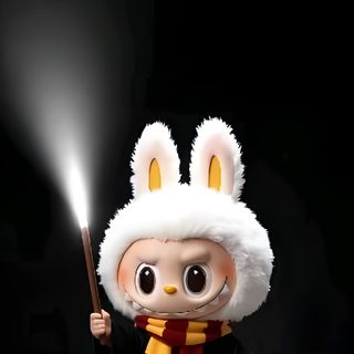 a person dressed as a rabbit holding a wand Halloween Labubu Animated Cute Labubu Animated, Labubu Live Photo Download, Labubu Live Android, black