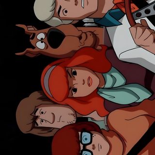 an animated group of people standing in front of a steering wheel and looking at the camera Scooby Doo Halloween Laptop Vintage Cartoon Halloween, Scooby Doo Halloween Iphone, Scooby Halloween, black