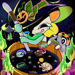 an image of a cartoon character in a witches hat with other characters around him and holding a broom Dandys World Halloween Toons Dandy Comic, World Icon, Halloween Poster, Moon Flower, Horror Game, black