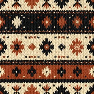 an old knitted pattern with black, red and white stars on the side photo Halloween Fair Isle Abstract Prints, Seamless Patterns, Pattern Design, Pattern, Design, sienna