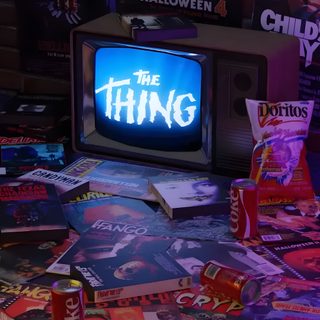 an old tv sitting on top of a pile of magazines Vhs Halloween 90s Horror Aesthetic, Retro Horror Movie Aesthetic, 80s Horror Aesthetic, dark slate gray