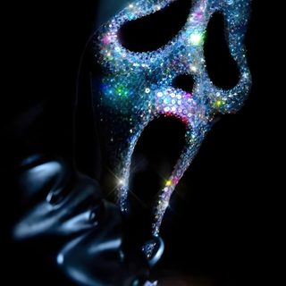 a masquerade mask with glitter on it Halloween Baddie Ghostface Mask With Gems, Ghost Face With Diamonds, Glitter Ghostface Mask, black