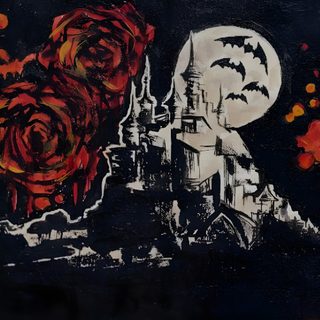 a painting on the side of a building Mcr Halloween Mcr Desktop, Red Pc, Whatsaheart Pc, Mcr Pc Background, Banner Ideas Twitter, black
