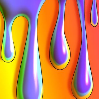 an image of colorful liquid flowing down the side of a rainbow colored wallpaper background Halloween Slime Hd Abstract Art With Neon Colors, Colorful Abstract Dripping Paint Art, Creative Wall Art Ideas, chocolate