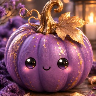 a purple pumpkin sitting on top of a wooden table Halloween Purple Pumpkin Purple Pumpkin, Pumpkin Art, Halloween Inspiration, Kawaii Aesthetic, dim gray