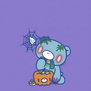 an image of a cartoon bear eating food Gloomy Bear Halloween Gloomy Bear, medium purple