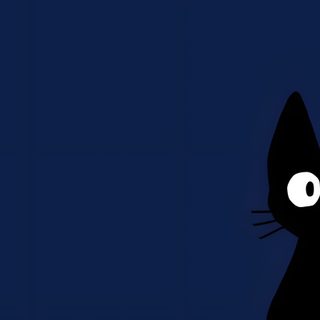 a black cat sitting in the dark with big eyes on it's face and tail Navy Blue Halloween Macbook Navy, Laptop Dark Blue, Dark Blue Macbook, Cartoon Black Cat Laptop,
