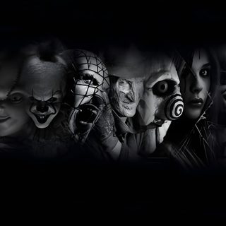 a group of scary clowns with their faces painted black and white in the dark Halloween 5 Scary Youtube Banner, Scary Ipad, Desktop Horror, Scary Laptop, Laptop Scary, black