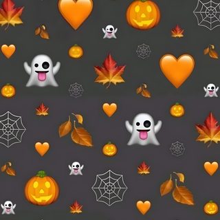halloween wallpaper with pumpkins and ghost faces Halloween Emoji Halloween Tapeta, Halloween Emoji, Happy Room, Hand And Finger Tattoos, dark slate gray