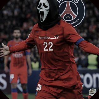 a soccer player wearing a mask and holding his arms out in front of the camera Football Halloween Psg Mbappe Scary, Cool Football Pfp For Tiktok, black