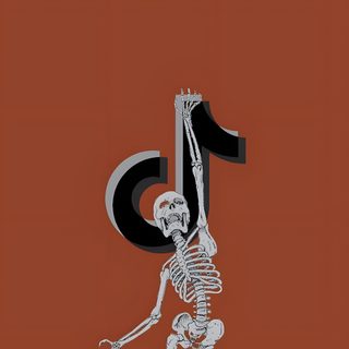 a skeleton is holding the number thirteen in its hand and it appears to be dancing Tiktok Halloween Halloween Widget Icons, Halloween Spotify Icon, Halloween App Icons Tiktok, saddle brown