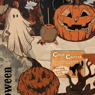 an image of halloween scene with cats and pumpkins Aesthetic Retro Vintage Halloween Iphone Halloweencore, Halloween Iphone Vintage, Halloween Cat Background Aesthetic, saddle brown
