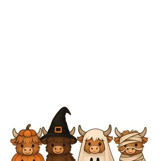 three cows dressed up as witches and pumpkins Cow Halloween Iphone, Spooky 2, Western Iphone, white