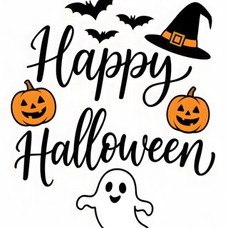 happy halloween lettering with pumpkins and ghost That Says Happy Halloween Pinterest Home Page, Halloween Pumpkins, Happy Halloween, Halloween, snow