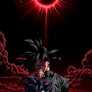 a man standing in front of a red and black background with the sun behind him Goku Black Halloween 4k black