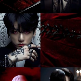the collage shows many different images of people with tattoos on their arms and hands Jungkook Halloween Bts Vampire Group Photo, black
