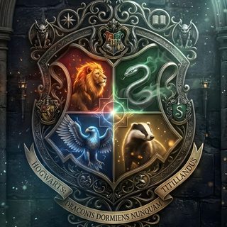 the hogwarts crest in front of a brick wall with an eagle and two lions Harry Potter Halloween Iphone Harry Potter Book Quotes, Sagittarius, Harry Potter Phone, dark slate gray