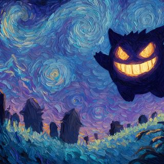 a painting of a halloween pumpkin in the sky Halloween Pokemon Gengar Desktop, Gengar Laptop, Gengar 1920x1080, Gengar Pc, Gengar Computer, dark slate blue