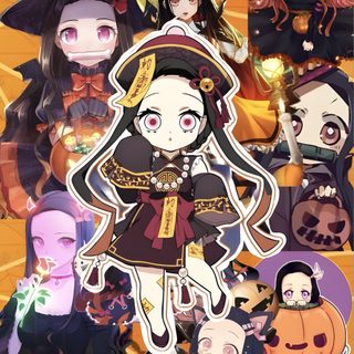 an image of many different anime characters Nezuko Kamado Halloween Halloween, Anime Halloween, Witch, sienna