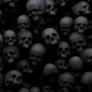 a large group of skulls are shown in black and white Halloween Skulls Dark Skull Aesthetic, Skull Black, Black Skull Aesthetic,