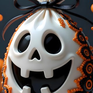 a halloween decoration with a jack - o'- lantern in the shape of a pumpkin 3d Iphone Halloween dark olive green