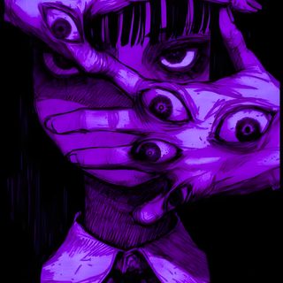 a drawing of a person holding their head in front of his face with two hands Purple Purple Edgy Aesthetic Halloween Purple Background Drawing, Purple Grunge, Purple Glitch Aesthetic, black
