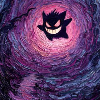 an image of a cartoon character in the middle of a purple and blue swirly background Gengar Halloween Gengar Displate, Ganger, Gengar Dark, Mega Gengar Artwork, dark slate blue