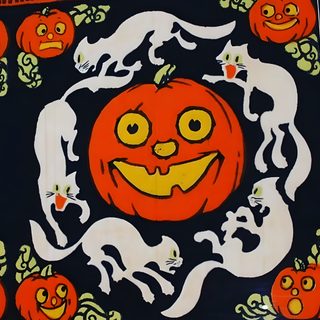 an image of a halloween scene with cats and pumpkins Beistle Halloween Classic Halloween Costume Ideas, Black And Orange Halloween Theme, Diy Halloween Party Decor, saddle brown