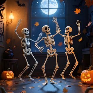 three skeletons dancing in front of pumpkins Happy Halloween Live Happy Halloween Gif, Halloween Live, Apple Watch Custom Faces, dark slate gray