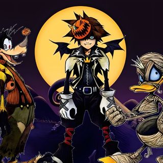 three cartoon characters dressed up in halloween costumes Sora Halloween Town 1920x1080 Sora Nightmare Before Christmas, Sora Donald Goofy Halloween Town, Nightmare Before Christmas Sora, black