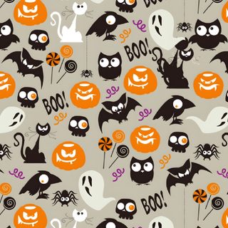 halloween themed wallpaper with pumpkins and bats Halloween Cartoon Toss Cute Halloween Backgrounds Scary, Halloween Scary Cute, Cute Cute Scary Backgrounds, silver