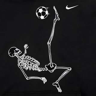 a drawing of a skeleton kicking a soccer ball Halloween Soccer Halloween Soccer, Football Drawing Nike, Nike Soccer Ball Drawing, black