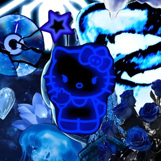 an artistic photo with blue and white flowers Blue Hello Kitty Halloween midnight blue