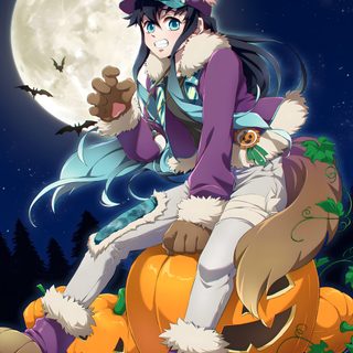 an anime character sitting on top of a pumpkin Halloween Muichiro Muichiro Halloween Costume, Muichiro Halloween Pfp, Anime Dubbed, dim gray