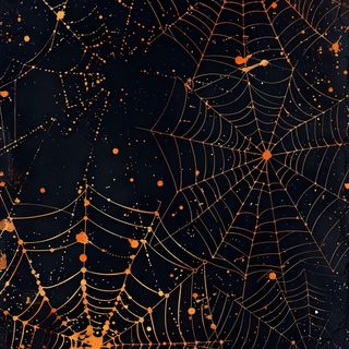 an orange spider web on a black background Black And Gold And Orange Halloween Halloween Space Background, Orange Spider Web, Halloween Textures,