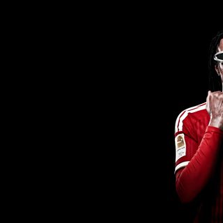 a man with sunglasses on his face is making a gesture to the camera while wearing a red shirt Juvea Halloween 4k 1900x1080, Olise Pc, With Aura, Soccer Players, 1980x1080, Pc 1920x1080, black