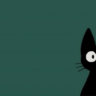 a black cat with big eyes on a green background Halloween Black Cat Green High Resolution Pc Background, Email Background, Keypad, dark slate gray