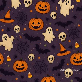 a purple background with halloween pumpkins and ghost heads on it, all in different colors Happy Halloween Ipad Halloween Simple, Halloween Phone Backgrounds, Halloween Patterns, dark slate gray