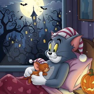 a cat sitting on top of a bed holding a stuffed animal Tom And Jerry Halloween Tom And Jerry Thanksgiving, Tom Jerry Thanksgiving, Tom And Jerry Halloween Drawing, dark slate gray