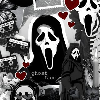 some stickers that are on the side of a wall with different pictures and words Scream Edgy Aesthetic Halloween Ghostface Aesthetic, Ghost Face Aesthetic, Halloween Iphone Backgrounds, dark slate gray